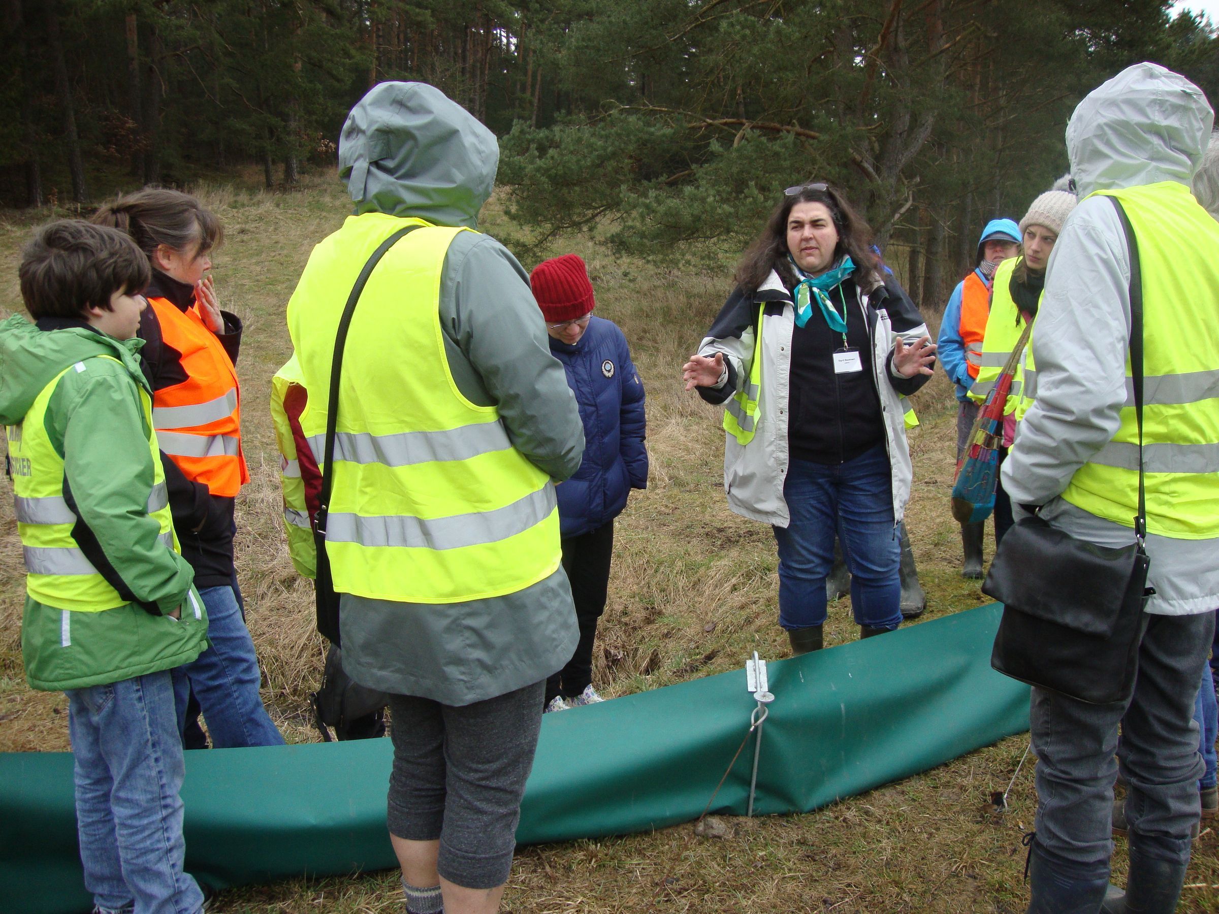 Betreuer von Amphibienzäunen informierten sich, Foto: BN Betreuer von Amphibienzäunen informierten sich, Foto: BN